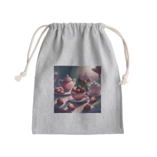 苺と紅茶 Mini Drawstring Bag