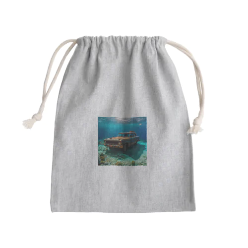 海底に沈む車 Mini Drawstring Bag