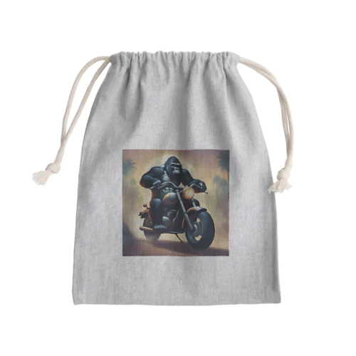 バイクを盗んで走り出すゴリラ Mini Drawstring Bag