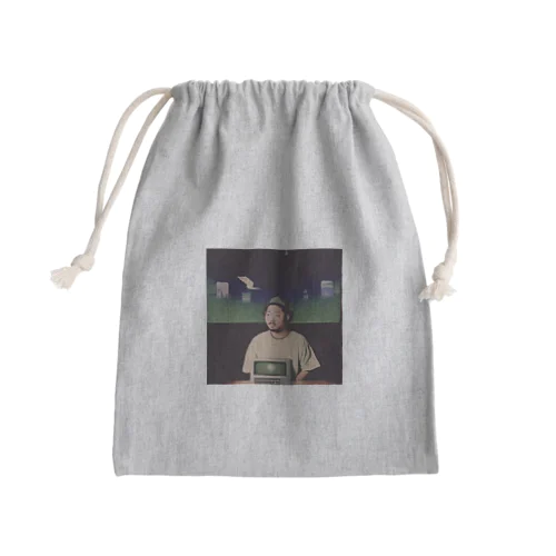 computer lover rapper Mini Drawstring Bag