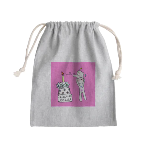 にじいろうちゅうじん Mini Drawstring Bag