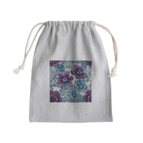 アメジストとアクアマリンがお花になりました Mini Drawstring Bag