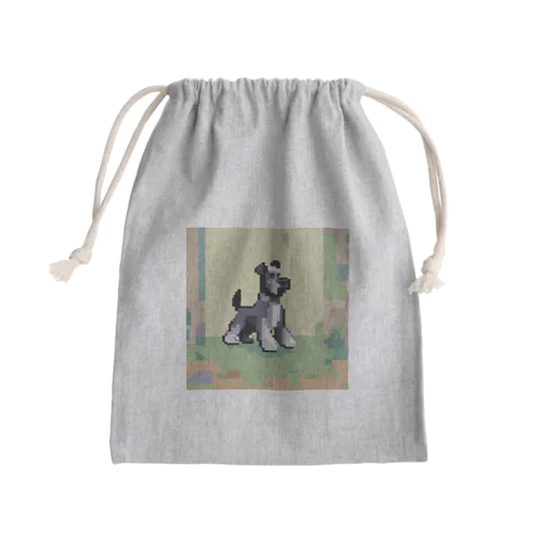 飼い主を待つシュナウザー Mini Drawstring Bag