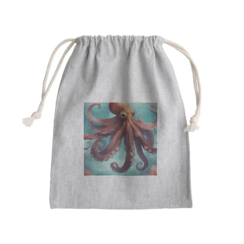 海を泳いでいるタコ Mini Drawstring Bag