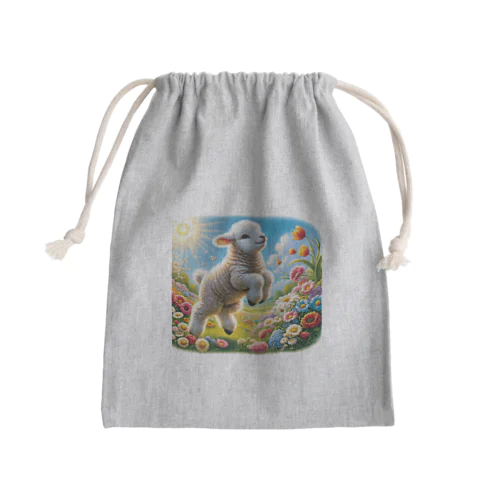 とってもキュートな子羊 Mini Drawstring Bag
