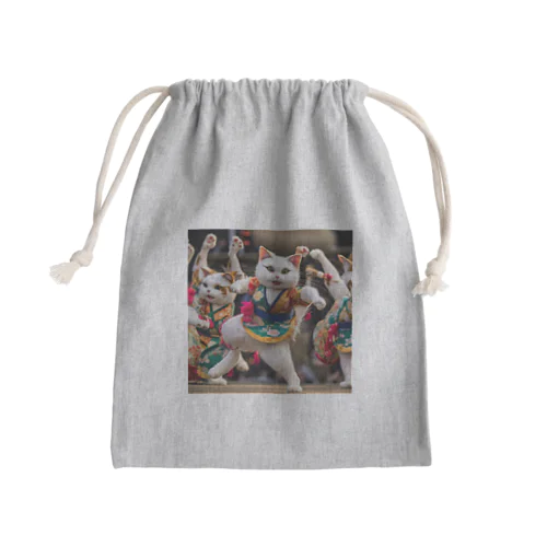 よさこい祭りで踊る猫達 Mini Drawstring Bag