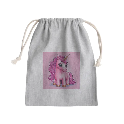 ピンクのユニコーン Mini Drawstring Bag