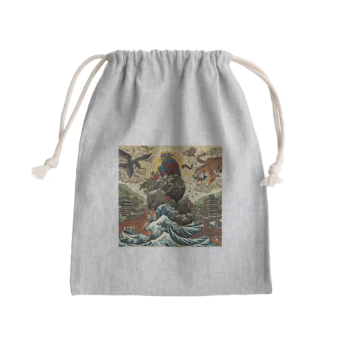 岩場での異種格闘技戦 Mini Drawstring Bag