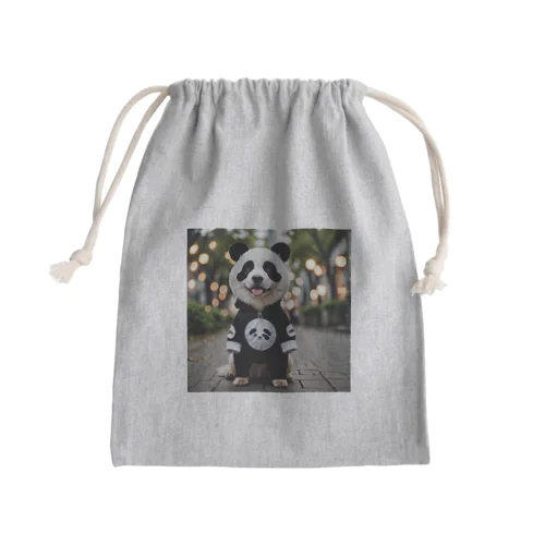 パンダの着ぐるみを着た犬 Mini Drawstring Bag