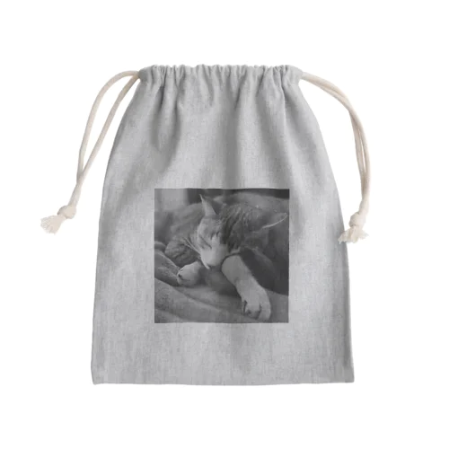 モノクロ猫 Mini Drawstring Bag