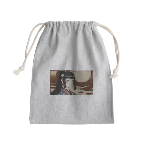 日本の女性が美しく描かれた浮世絵スタイルのイラスト Mini Drawstring Bag