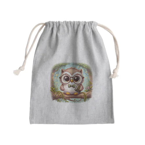 フクロウちゃんはまるで癒しの天使 Mini Drawstring Bag