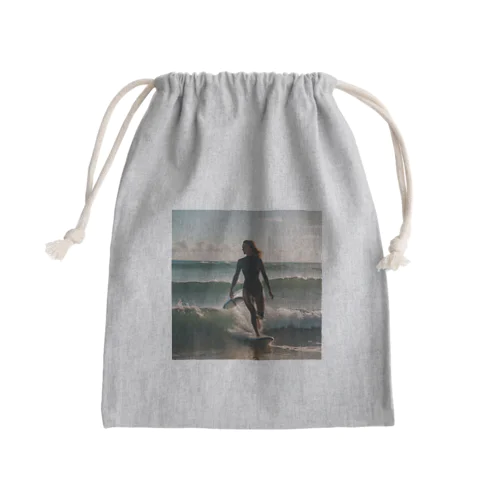 美女とサーフィン Mini Drawstring Bag