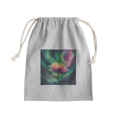 オーロラと一輪の花 Mini Drawstring Bag