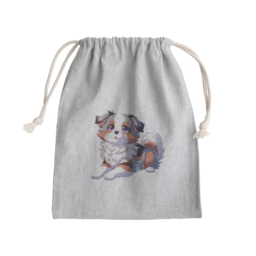 待っているワンコ Mini Drawstring Bag