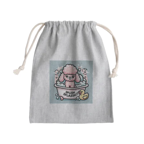 プードルのふわふわがバスタイム Mini Drawstring Bag