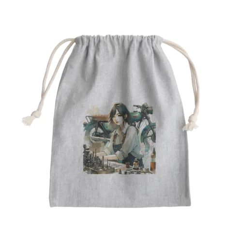 バイク女子サキ Mini Drawstring Bag