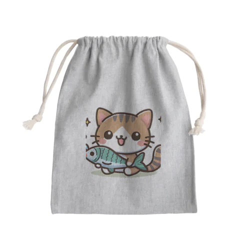 魚が好きだからこそ、食べずに抱くのだ Mini Drawstring Bag