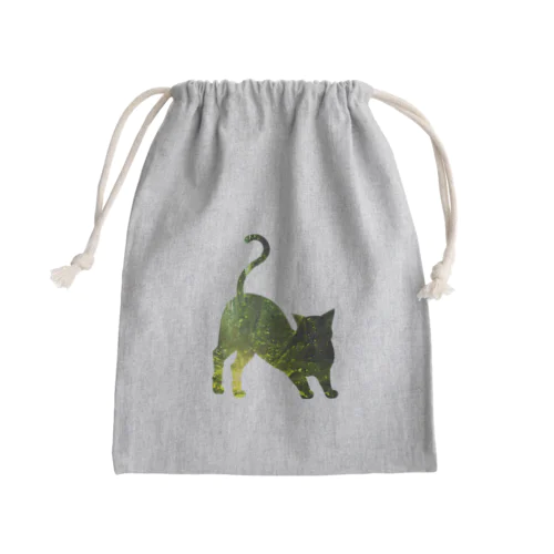 深い森と猫004 Mini Drawstring Bag