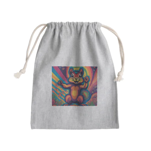 サイケなリスくん Mini Drawstring Bag