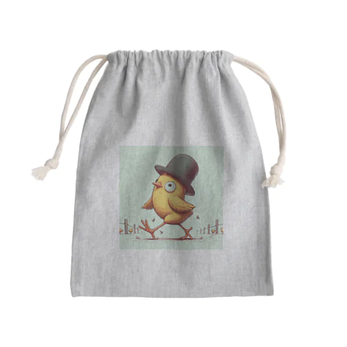 ピヨピヨ歩きましょ Mini Drawstring Bag