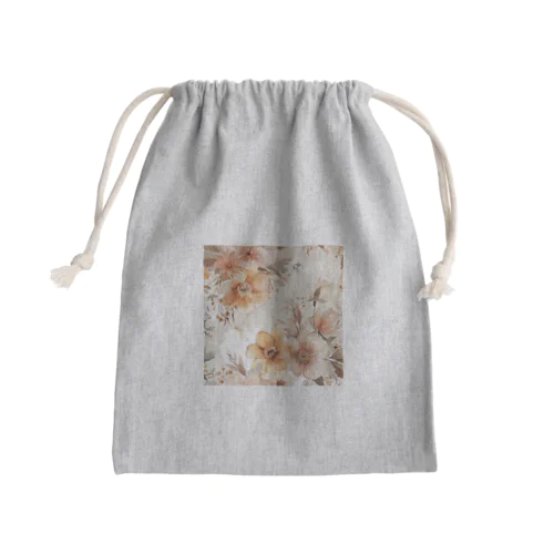 水彩風の花イラスト Mini Drawstring Bag