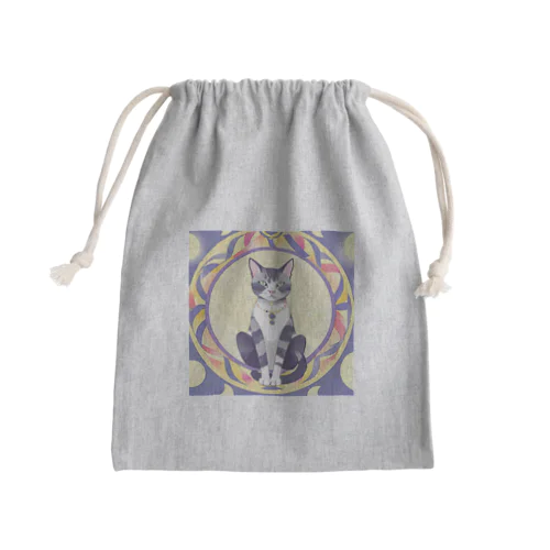 猫と魔法陣 Mini Drawstring Bag