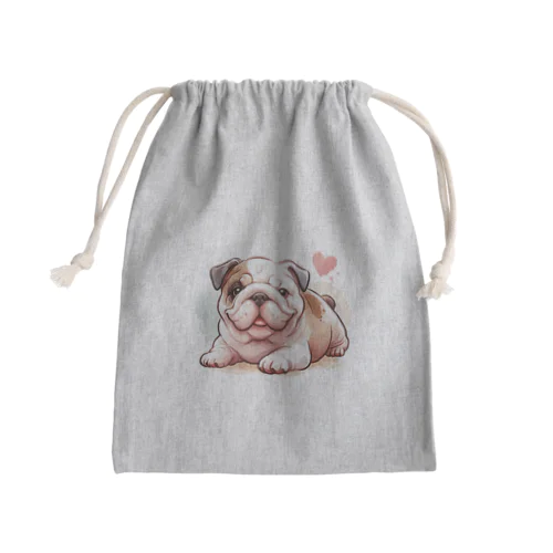 キュートなブルドッグ Mini Drawstring Bag