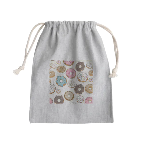ドーナツ、時々ネコドーナツ Mini Drawstring Bag