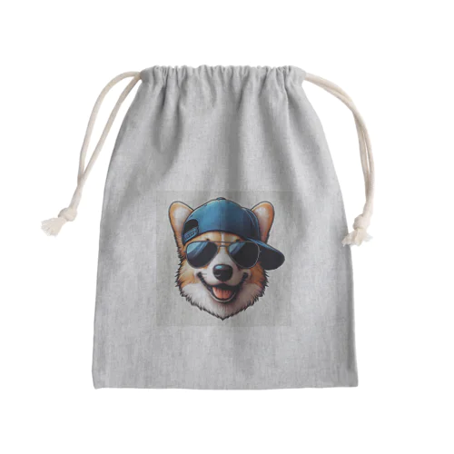 キャップ犬3 Mini Drawstring Bag