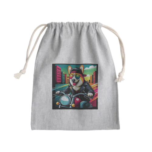 キャップ犬4 Mini Drawstring Bag