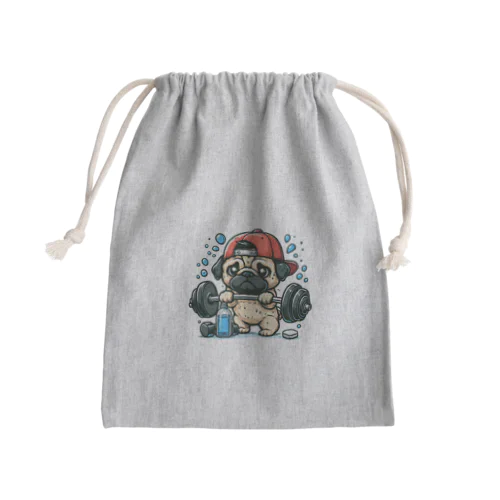 筋トレ パグ Mini Drawstring Bag