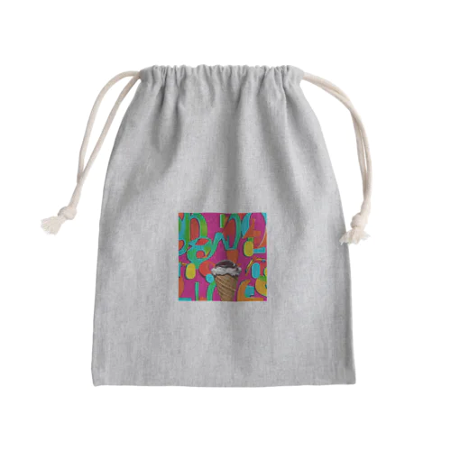 アイスクリーム Mini Drawstring Bag