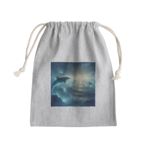 神秘的なイルカ Mini Drawstring Bag