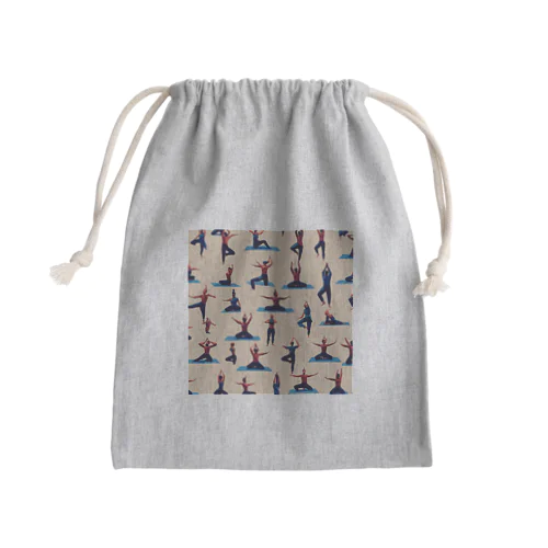 ヨガのポーズ柄グッズ Mini Drawstring Bag