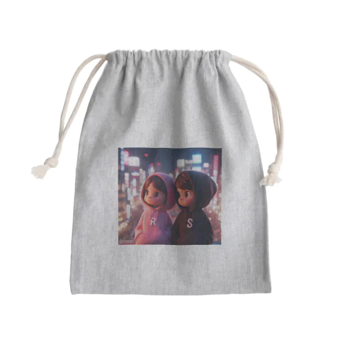 ピクサー風カップル Mini Drawstring Bag