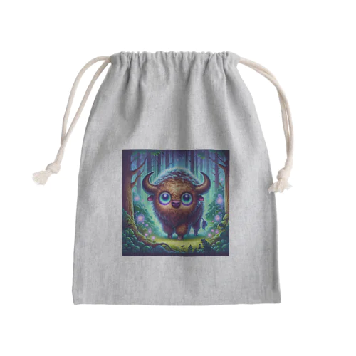 不気味で可愛いバイソン001 Mini Drawstring Bag