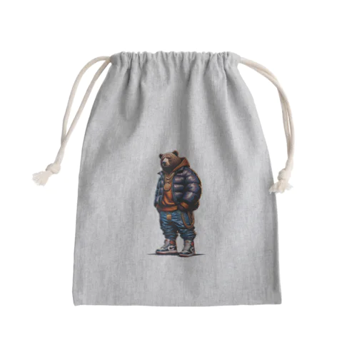 くまH Mini Drawstring Bag