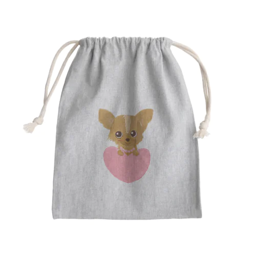 ハートチワワ　！！ Mini Drawstring Bag