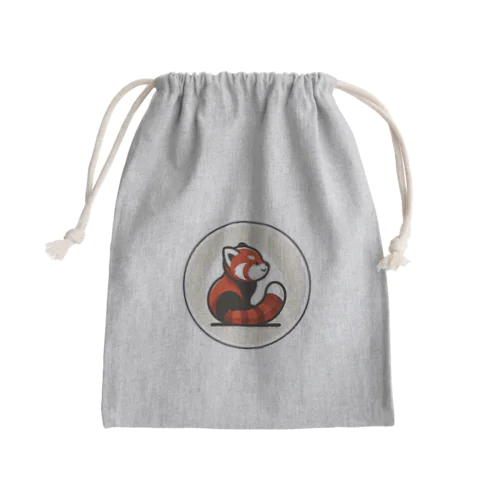 動物イラストのロゴ　レッサーパンダ Mini Drawstring Bag