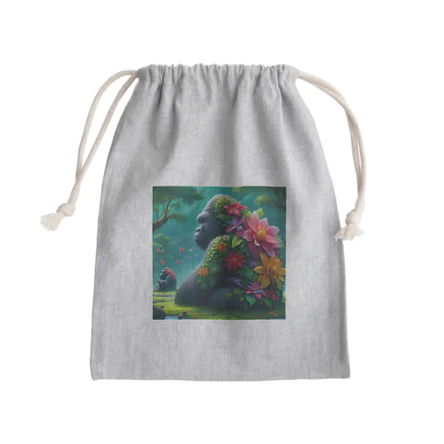 フラワーゴリラ Mini Drawstring Bag