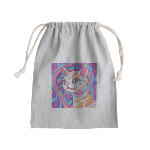 Psy Cat Mini Drawstring Bag