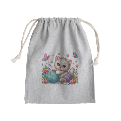 猫 Mini Drawstring Bag