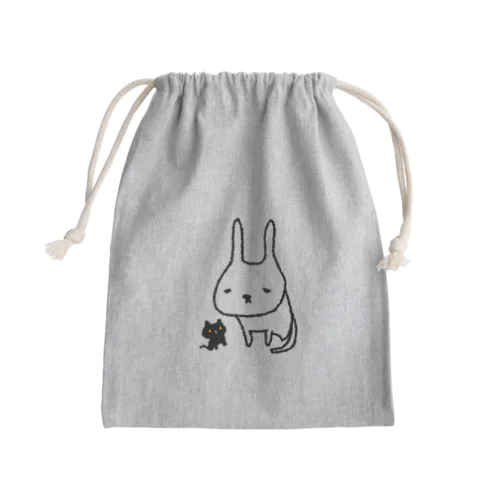 うさねこちゃんとくろちゃん Mini Drawstring Bag