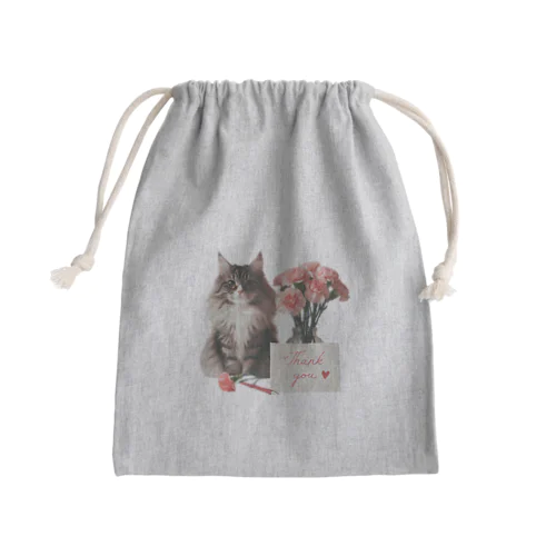 猫とカーネーション Mini Drawstring Bag