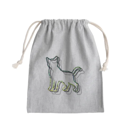 立ち上がる枠ねこ_緑 Mini Drawstring Bag