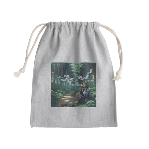 仕事休憩 Mini Drawstring Bag