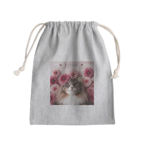 猫とダリア Mini Drawstring Bag