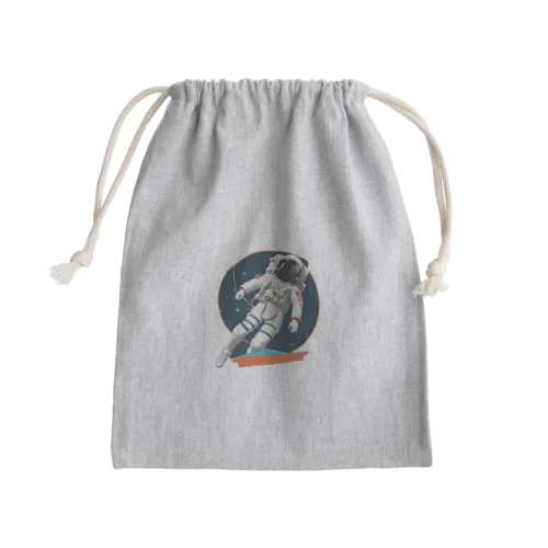 宇宙遊泳中のレトロな宇宙飛行士 Mini Drawstring Bag