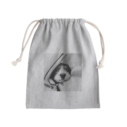 ジッパー犬 Mini Drawstring Bag